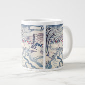 ヴィンテージクリスマス、冬の村の雪景色 ジャンボコーヒーマグカップ (正面右)