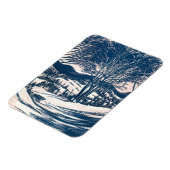 ヴィンテージクリスマス、冬の雪山の風景 マグネット (左側)