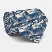 ヴィンテージクリスマス、冬の雪山風景 ネクタイ (ロール)