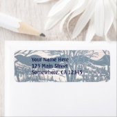 ヴィンテージクリスマス、冬の雪山風景 ラベル (インサイチュ)