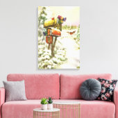 ヴィンテージクリスマス、冬の風景の中の郵便箱 キャンバスプリント (インサイチュ (リビング))