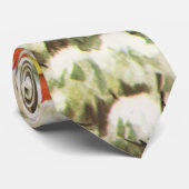 ヴィンテージクリスマス、冬の風景の中の郵便箱 ネクタイ (ロール)