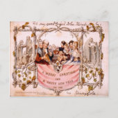 ヴィンテージクリスマス、初のクリスマスカード1843 シーズンポストカード (正面)