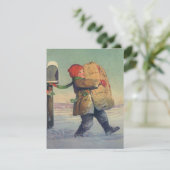 ヴィンテージクリスマス、大きなパッケージの子 シーズンカード (スタンド正面)