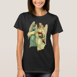 ヴィンテージクリスマス、天使のビクトリア朝天使 Tシャツ