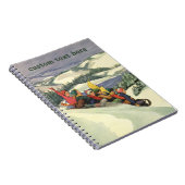 ヴィンテージクリスマス、子供たちの雪山滑り ノートブック (右側)