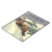 ヴィンテージクリスマス、子供たちの雪山滑り ノートブック (左側)