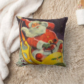 ヴィンテージクリスマス、宇宙船のサンタクロース クッション (ブランケット)