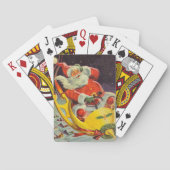 ヴィンテージクリスマス、宇宙船のサンタクロース トランプ (裏面)