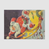 ヴィンテージクリスマス、宇宙船のサンタクロース 薄葉紙 (正面)