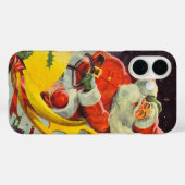 ヴィンテージクリスマス、宇宙船のサンタクロース Case-Mate iPhoneケース (裏面 (横))