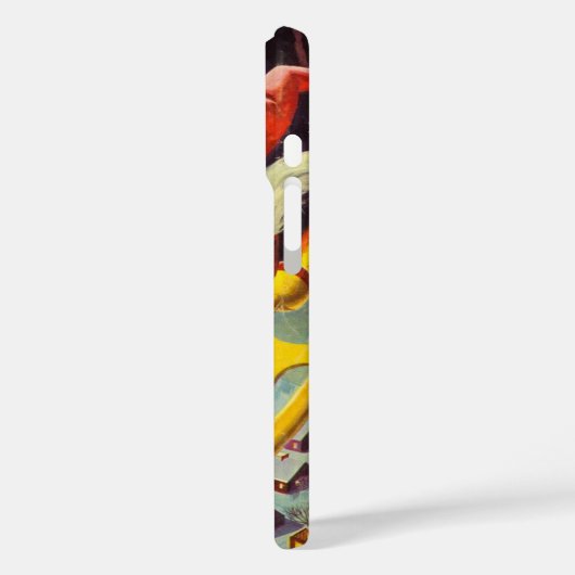 ヴィンテージクリスマス、宇宙船のサンタクロース Case-Mate iPhoneケース (裏面 / 左)