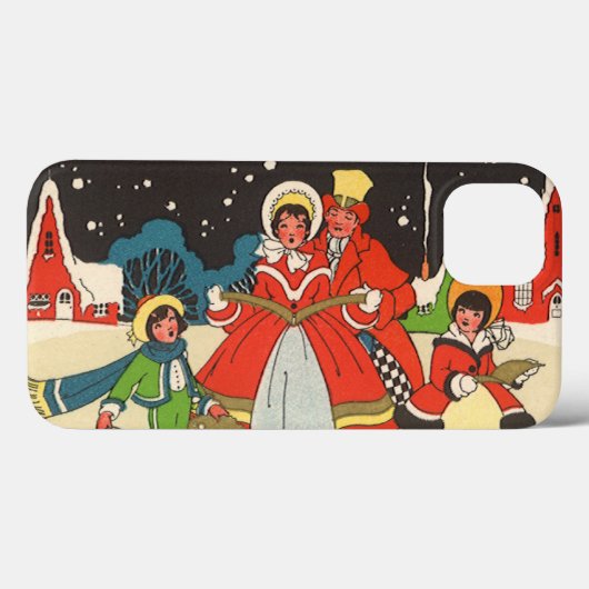 ヴィンテージクリスマス、家族で歌うクリスマスキャロル Case-Mate iPhoneケース (裏面 (横))
