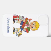 ヴィンテージクリスマス、少年とプレゼントと子犬 Case-Mate iPhoneケース (裏面 (横))