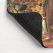 ヴィンテージクリスマス、居心地の良いログキャビンと暖炉 マウスパッド (コーナー)