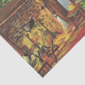 ヴィンテージクリスマス、居心地の良いログキャビンと暖炉 薄葉紙 (詳細)