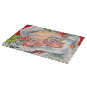 ヴィンテージクリスマス、帽子をかぶった陽気なサンタクロース カッティングボード (角)