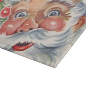 ヴィンテージクリスマス、帽子をかぶった陽気なサンタクロース カッティングボード (角)