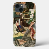 ヴィンテージクリスマス、幸せな家族がプレゼントをラッピング Case-Mate iPhoneケース (裏面)