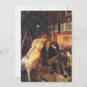 ヴィンテージクリスマス、愛とロマンスのカップル シーズンカード (正面)