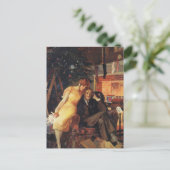 ヴィンテージクリスマス、愛とロマンスのカップル シーズンポストカード (スタンド正面)