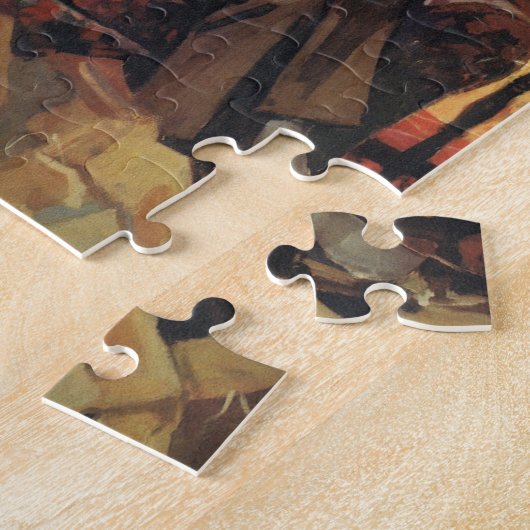 ヴィンテージクリスマス、愛とロマンスのカップル ジグソーパズル (側面)