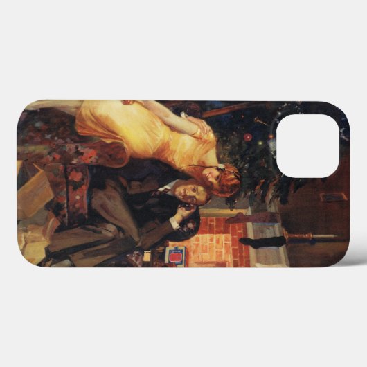 ヴィンテージクリスマス、愛とロマンスのカップル Case-Mate iPhoneケース (裏面 (横))