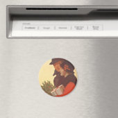 ヴィンテージクリスマス、愛とロマンスのギフトショッピング マグネット (インサイチュ (食洗機))