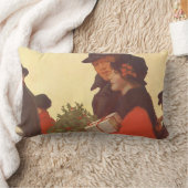 ヴィンテージクリスマス、愛とロマンスのギフトショッピング ランバークッション (ブランケット)