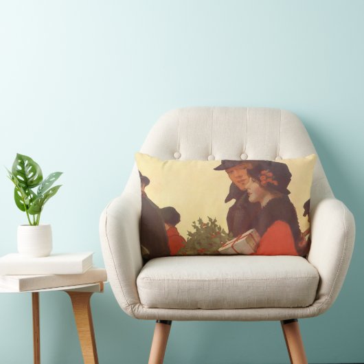 ヴィンテージクリスマス、愛とロマンスのギフトショッピング ランバークッション (椅子)