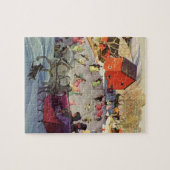 ヴィンテージクリスマス、愛とロマンスのスレジ ジグソーパズル (横)