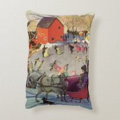 ヴィンテージクリスマス、愛とロマンスのスレッドライド アクセントクッション (裏面(縦))