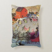 ヴィンテージクリスマス、愛とロマンスリーライド アクセントクッション (正面(垂直))