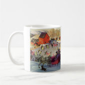 ヴィンテージクリスマス、愛とロマンスリーライド コーヒーマグカップ (左)