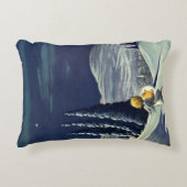 ヴィンテージクリスマス、星を持つスノーエンジェルの歩行 アクセントクッション (正面)