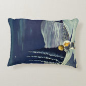 ヴィンテージクリスマス、星を持つスノーエンジェルの歩行 アクセントクッション (裏面)