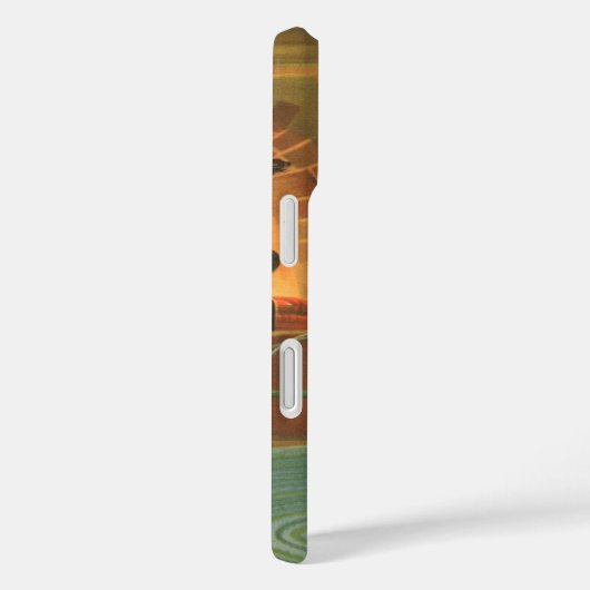 ヴィンテージクリスマス、暖炉で眠っている動物 Case-Mate iPhoneケース (裏面 / 右)