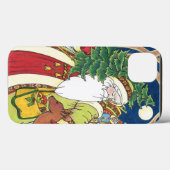 ヴィンテージクリスマス、森のサンタクロースと鹿 Case-Mate iPhoneケース (裏面 (横))