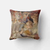 ヴィンテージクリスマス、母がベッドタイムストーリーを読む クッション (裏面)