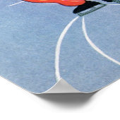 ヴィンテージクリスマス、湖の子ども氷のスケートで滑る ポスター (角)