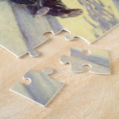 ヴィンテージクリスマス、父と娘そり ジグソーパズル (側面)