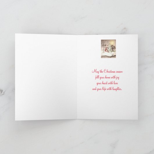 ヴィンテージクリスマス、父クリスマス、エンジェル、カスタム シーズンカード (内部)