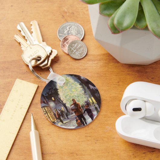 ヴィンテージクリスマス、父親のショッピングと子供 キーホルダー (デスク)