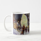 ヴィンテージクリスマス、父親のショッピングと子供 コーヒーマグカップ (左)