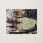 ヴィンテージクリスマス、父親のショッピングと子供 ジグソーパズル (横)