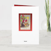 ヴィンテージクリスマス、猫と装飾 シーズンカード (裏面)