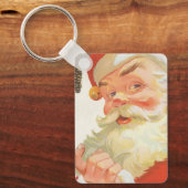 ヴィンテージクリスマス、秘密を抱えた陽気なサンタクロース キーホルダー (正面)