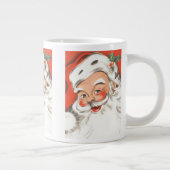 ヴィンテージクリスマス、笑顔のサンタクロース ジャンボコーヒーマグカップ (右)