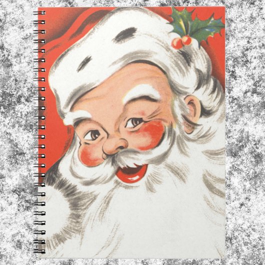 ヴィンテージクリスマス、笑顔のサンタクロース ノートブック