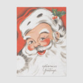 ヴィンテージクリスマス、笑顔のサンタクロース 薄葉紙 (正面)